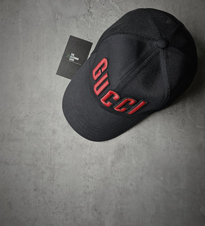 GUCCI Red Logo Mech Baseball Cap