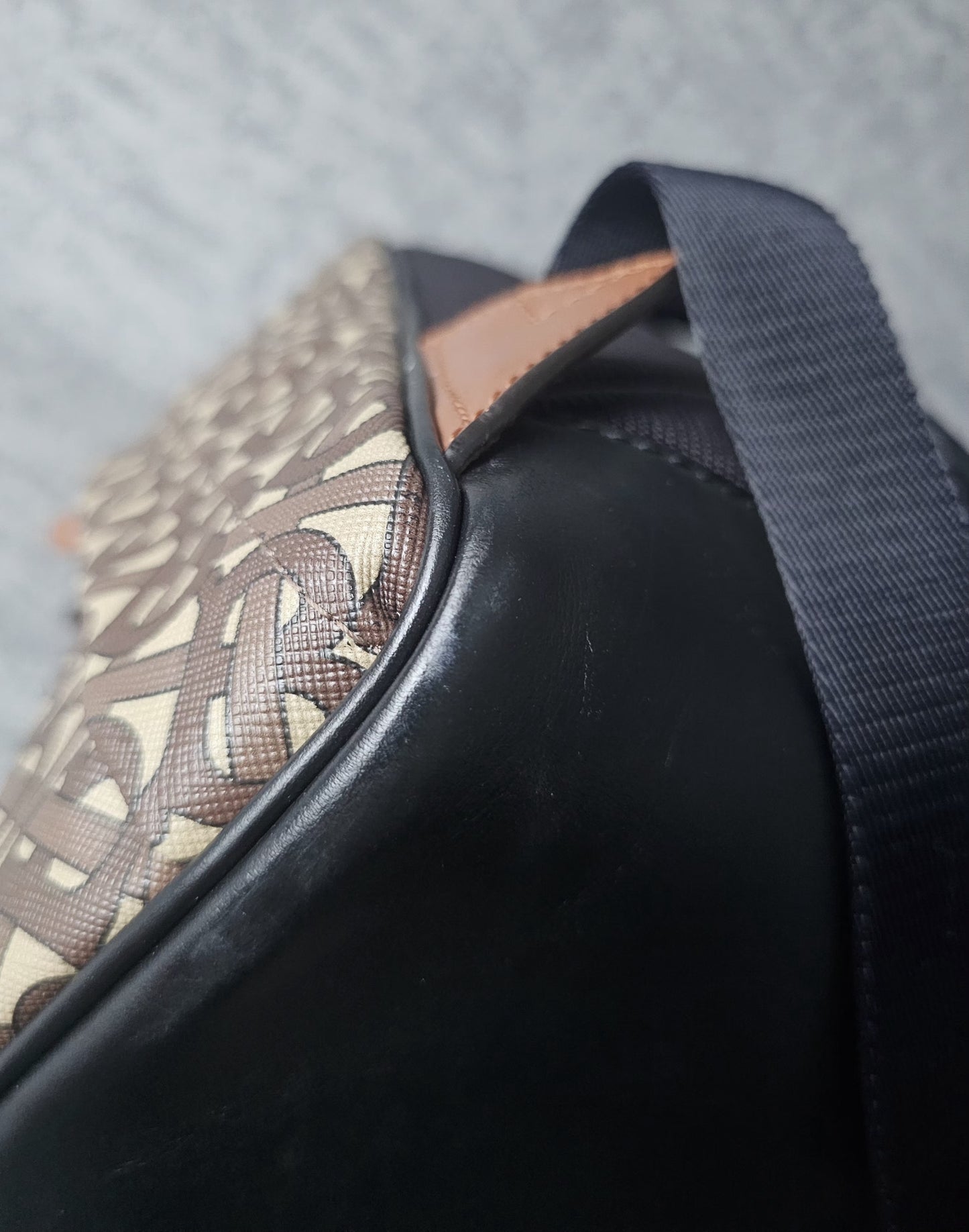 BURBERRY TB E-Canvas Monogram striped backpack