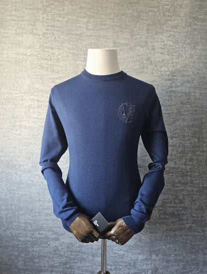 VERSACE Jeans Chest Logo Crew Neck Jumper