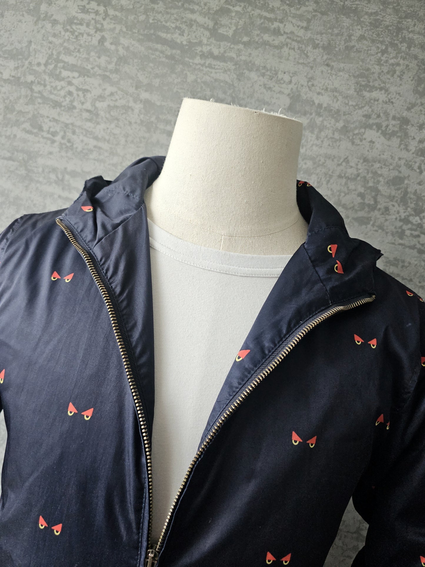 FENDI Retro Monster Eye Monogram Windproof Shell Jacket