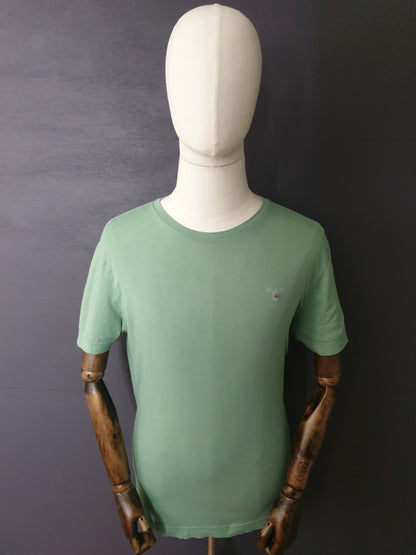 GANT Original Crew Neck Embroidered T-Shirt in Mid Green
