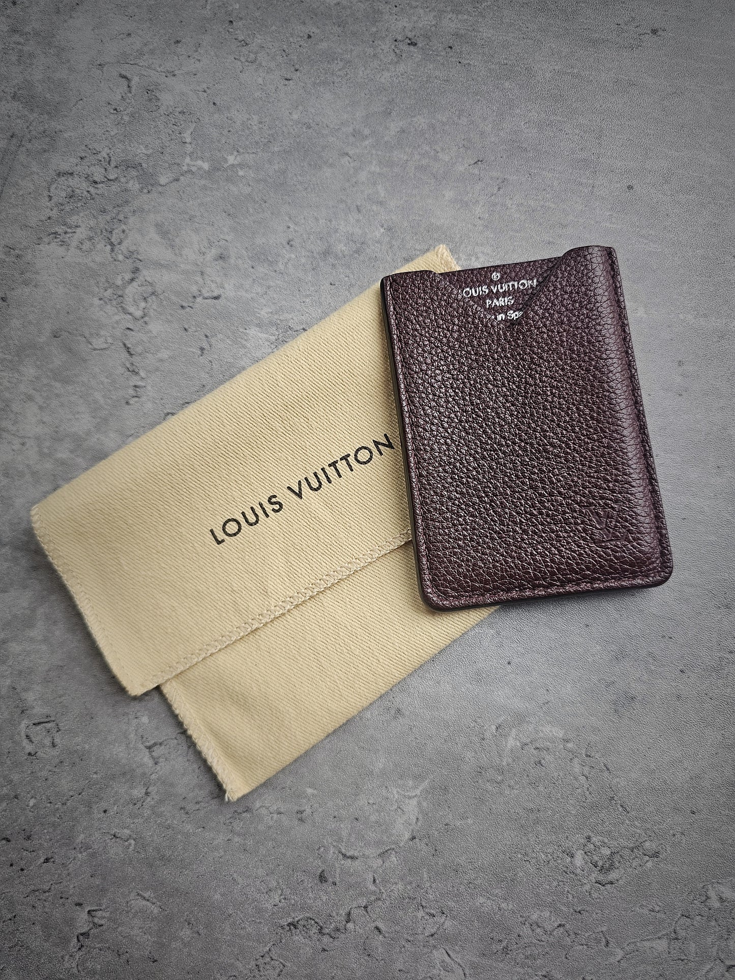 LOUIS VUITTON Single Leather Card Holder