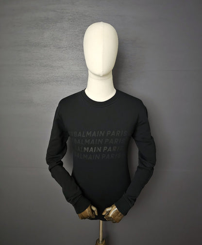BALMAIN Logo Repeat Cotton Sweatshirt