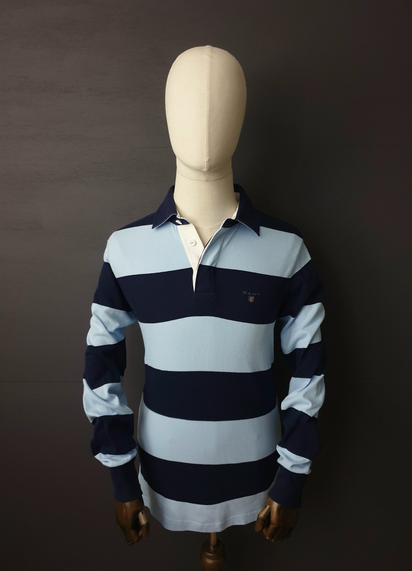 GANT Barstripe Heavy Rugger Rugby Polo in Blue/Navy