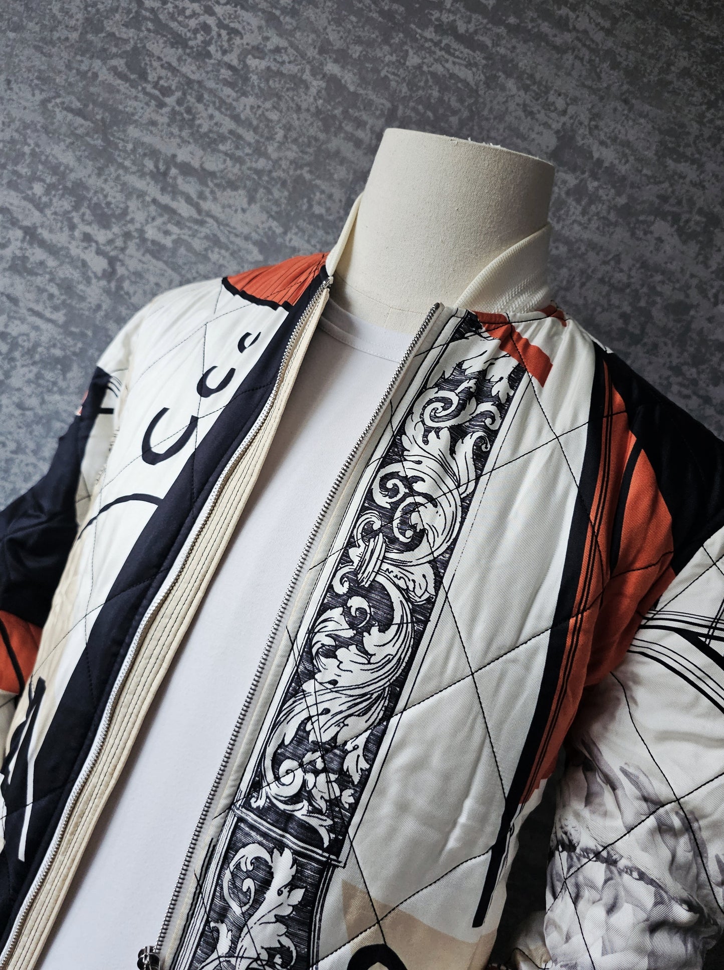 VERSACE Bauhaus Print Baroque Silk Bomber