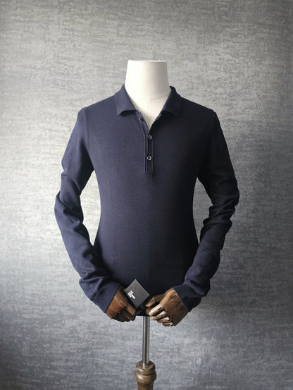 GUCCI Webbed-Hem Fine Knit Polo