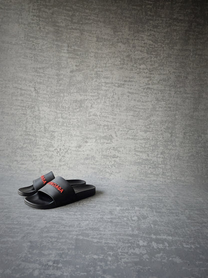 BALENCIAGA Red Logo Sliders