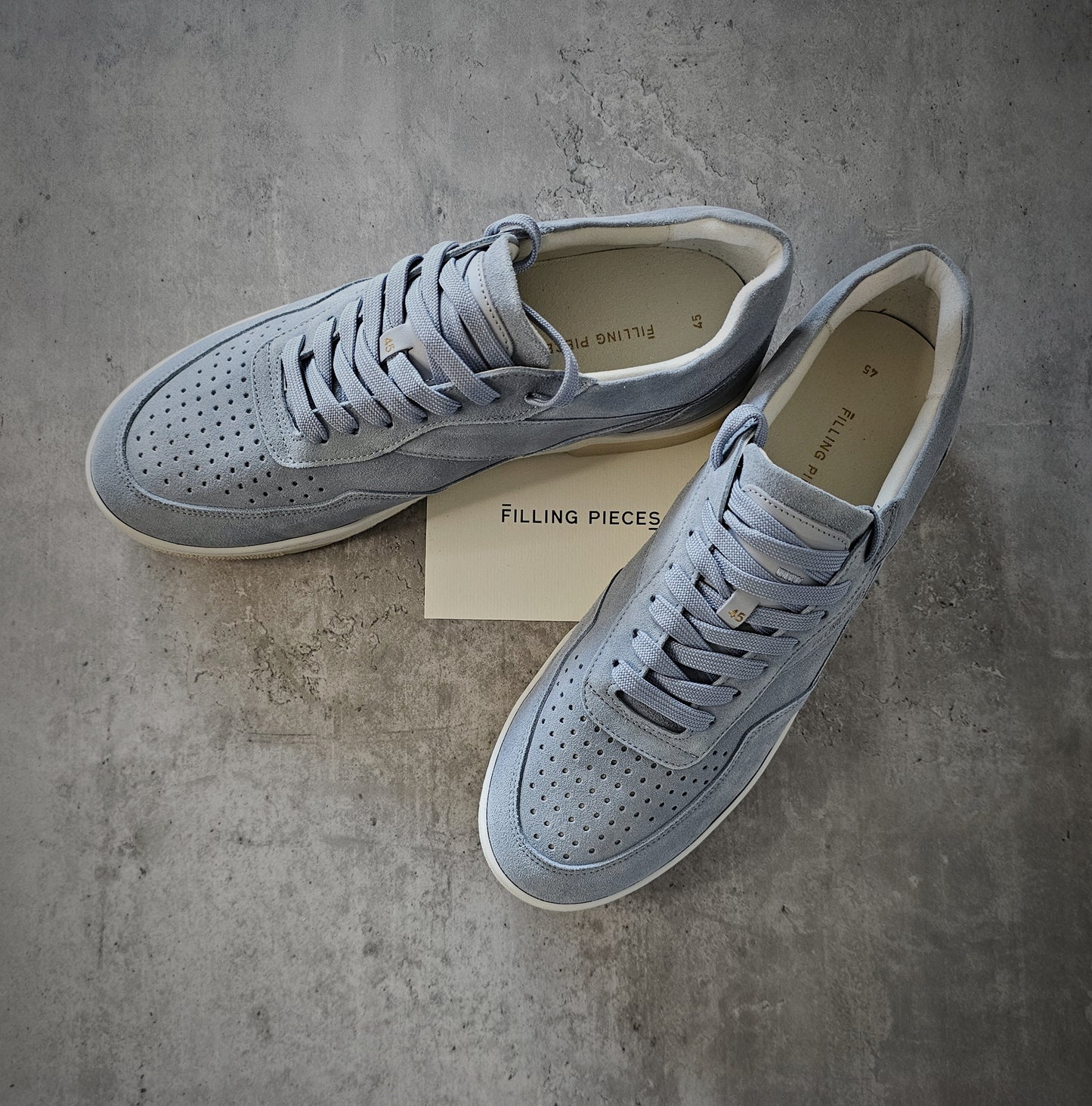 FILLING PIECES Ace Sky Blue Suede Sneakers