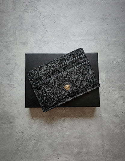 VERSACE Pebble Leather Medusa Icon Card Holder