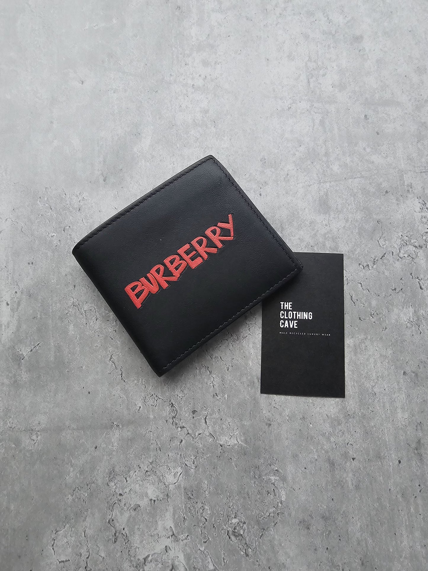 BURBERRY Graffiti Print International Leather Bifold Wallet