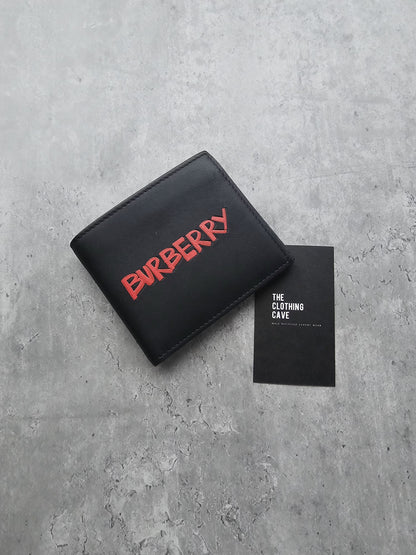 BURBERRY Graffiti Print International Leather Bifold Wallet