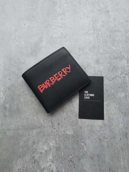 BURBERRY Graffiti Print International Leather Bifold Wallet