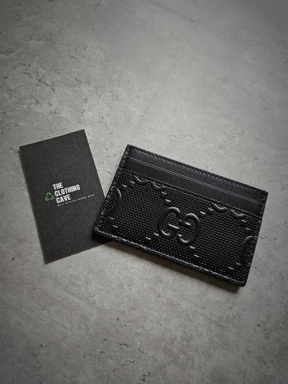 GUCCI GG Embossed Leather Card Holder