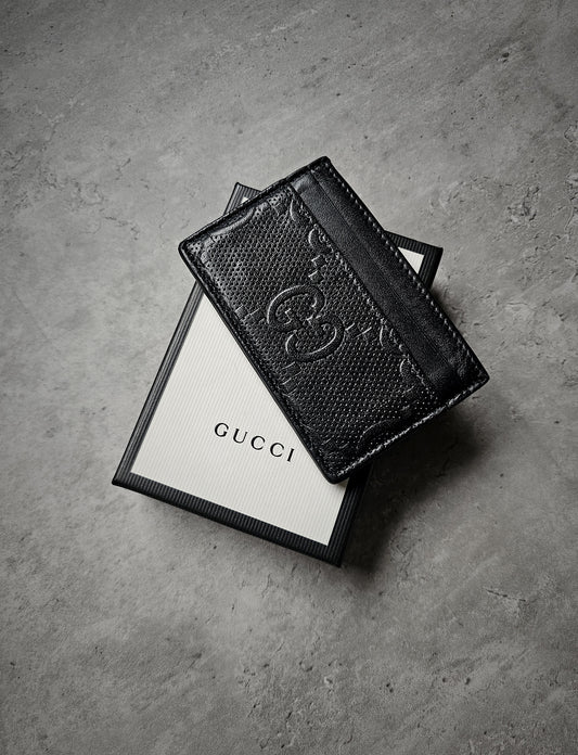 GUCCI GG Embossed Leather Card Holder