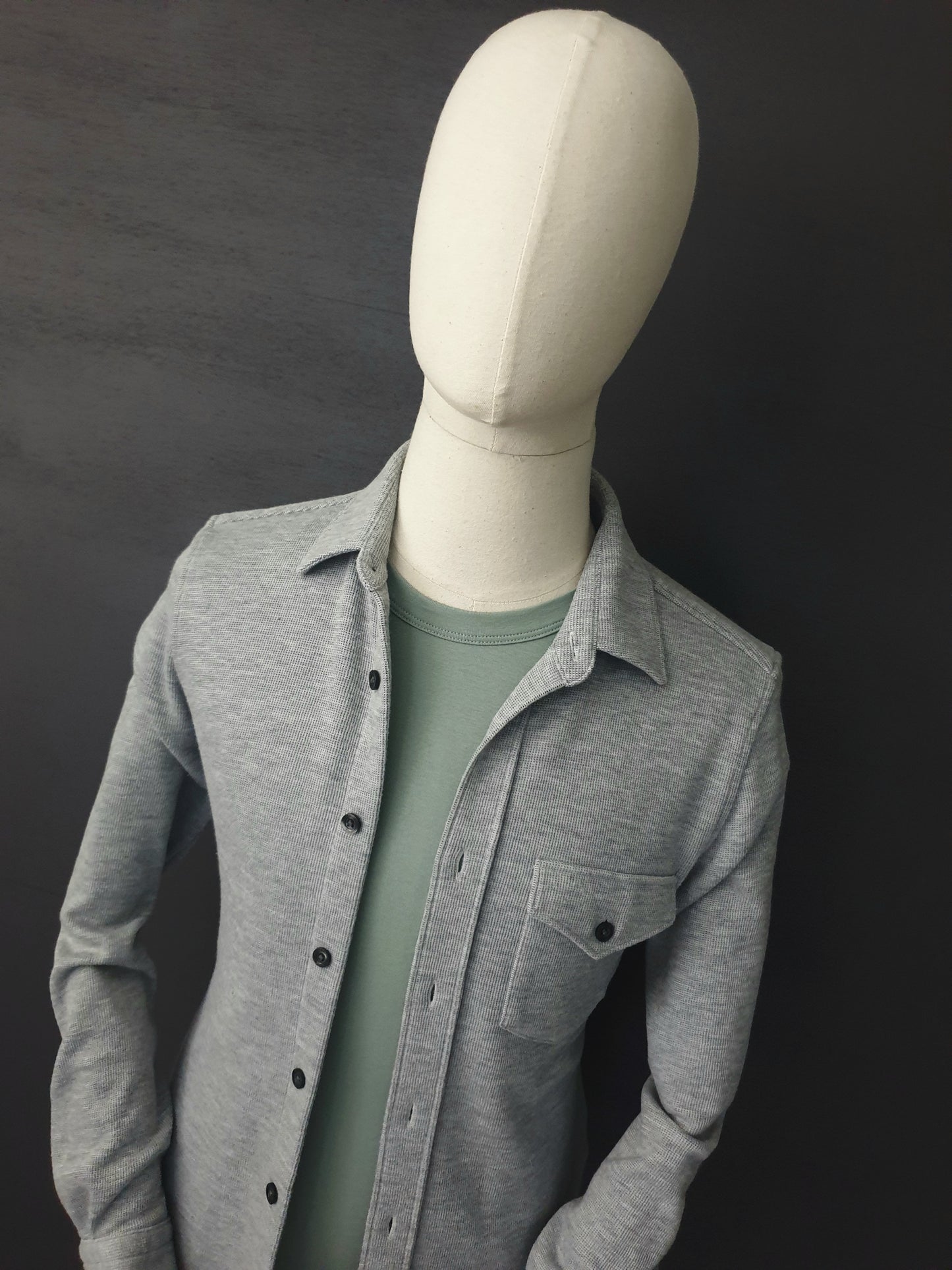 REISS Scott Cotton Blend Overshirt in Grey Melange