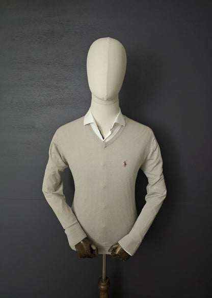 RALPH LAUREN Textured Cotton V-Neck Sweater
