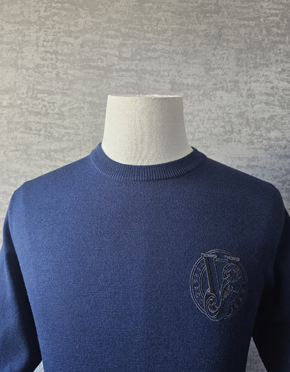 VERSACE Jeans Chest Logo Crew Neck Jumper