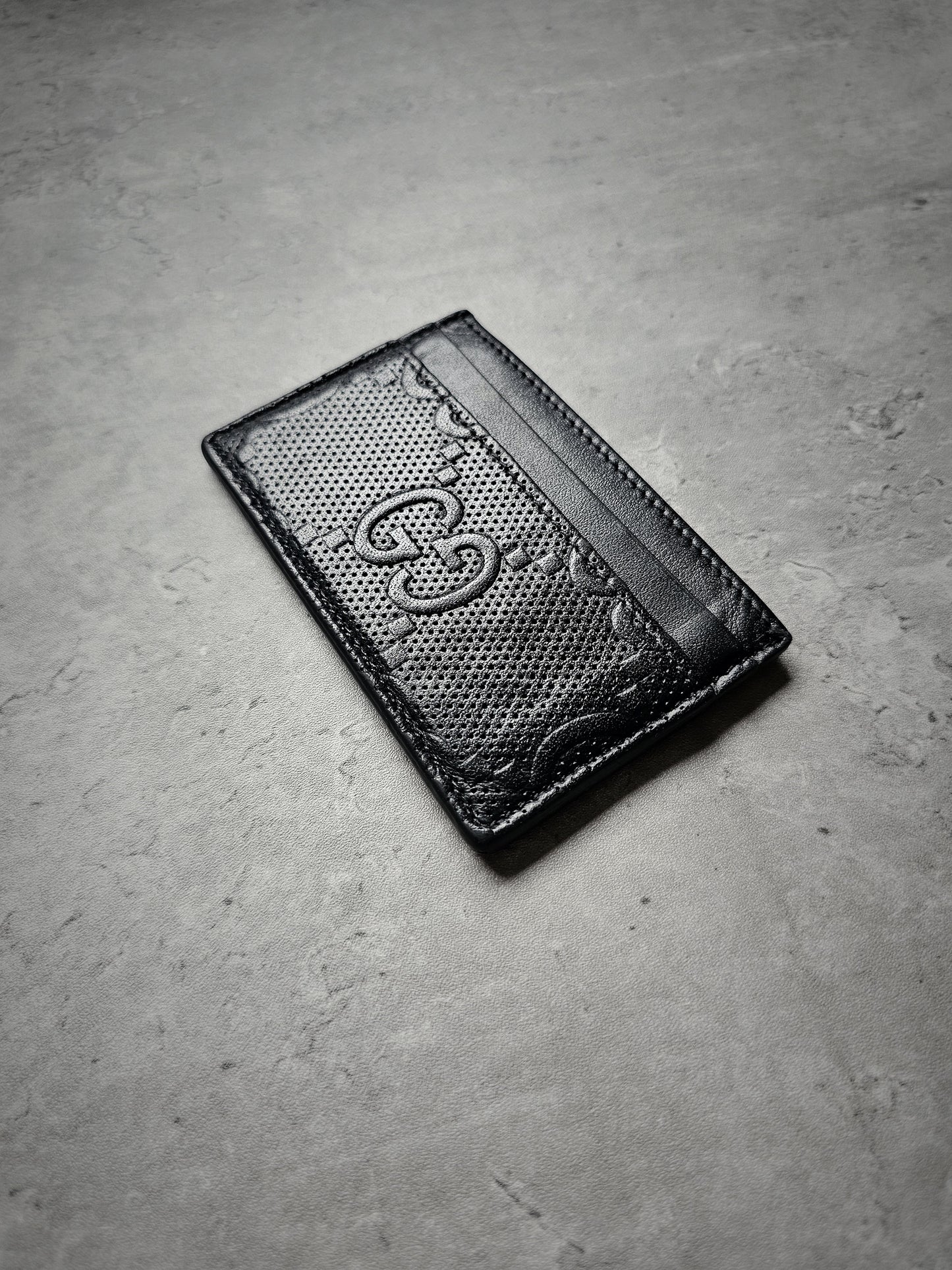 GUCCI GG Embossed Leather Card Holder