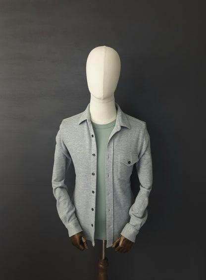 REISS Scott Cotton Blend Overshirt in Grey Melange