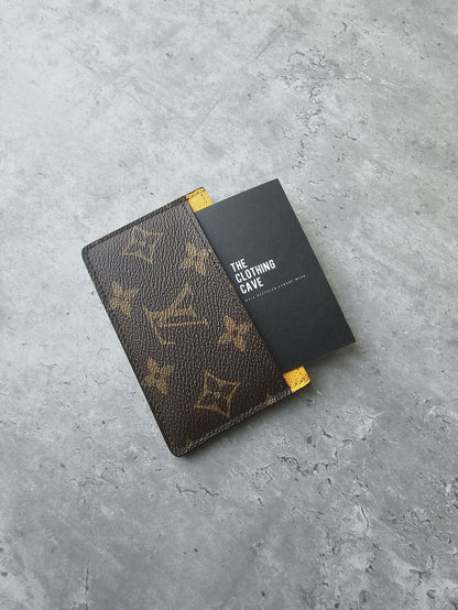 LOUIS VUITTON Brown Monogram Canvas Yellow Contrasting Card Holder