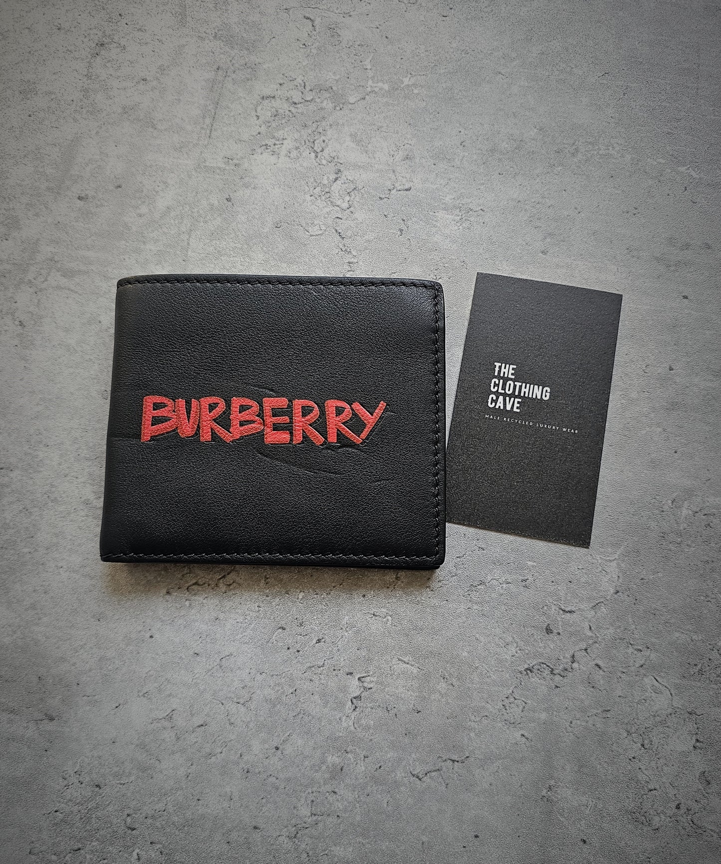 BURBERRY Graffiti Print International Leather Bifold Wallet