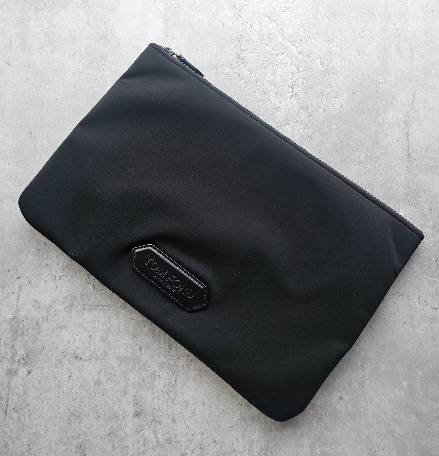 Tom Ford Zipped Logo Appliqued neoprene Pouch