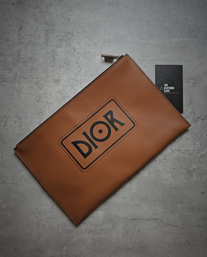 DIOR "On The Road" Jack Kerouac Leather Zip Pouch