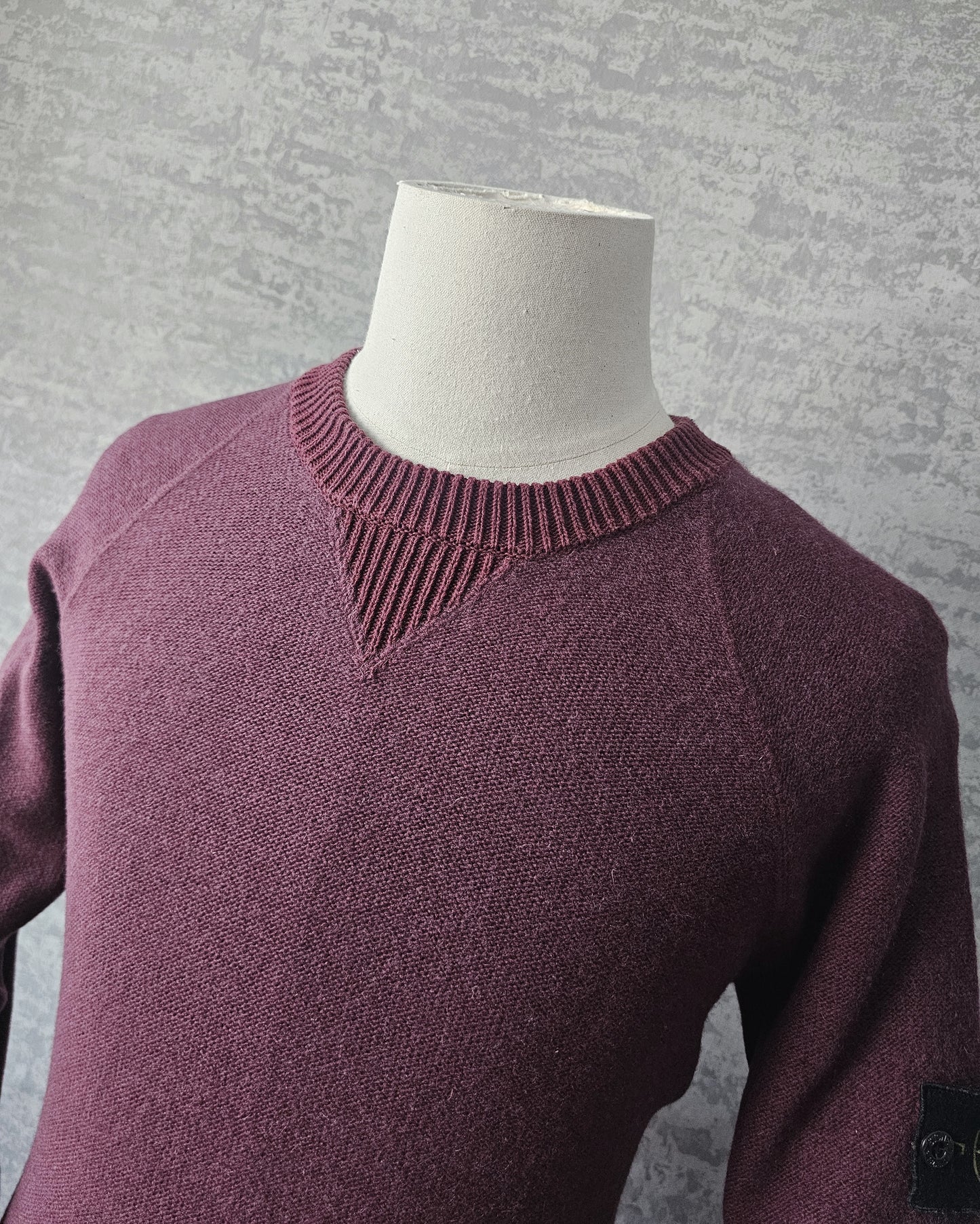 STONE ISLAND Logo Patch Knitted Wool Sweater