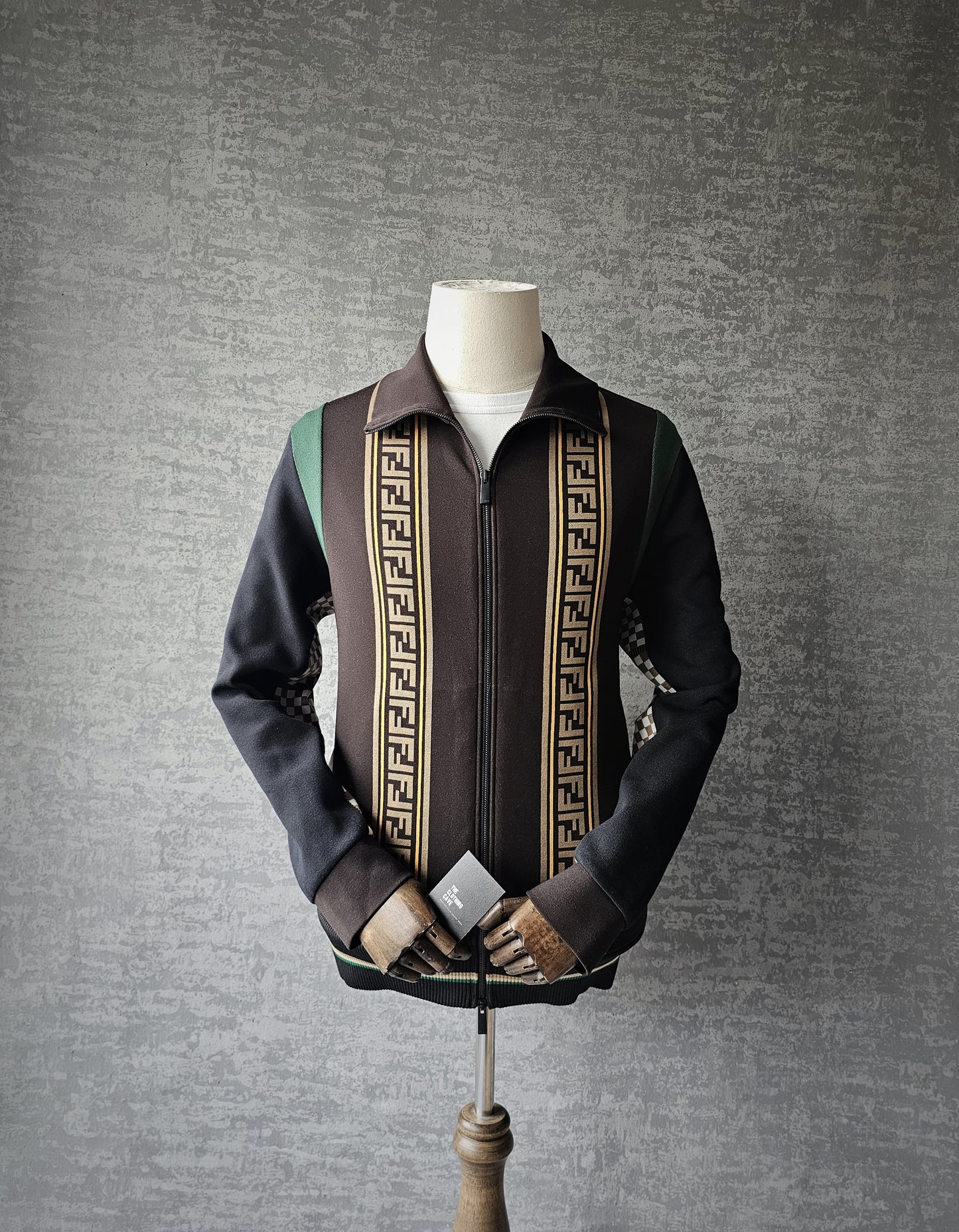 FENDI Logo Trimmed Panelled Stretch-Jersey Track Jacket