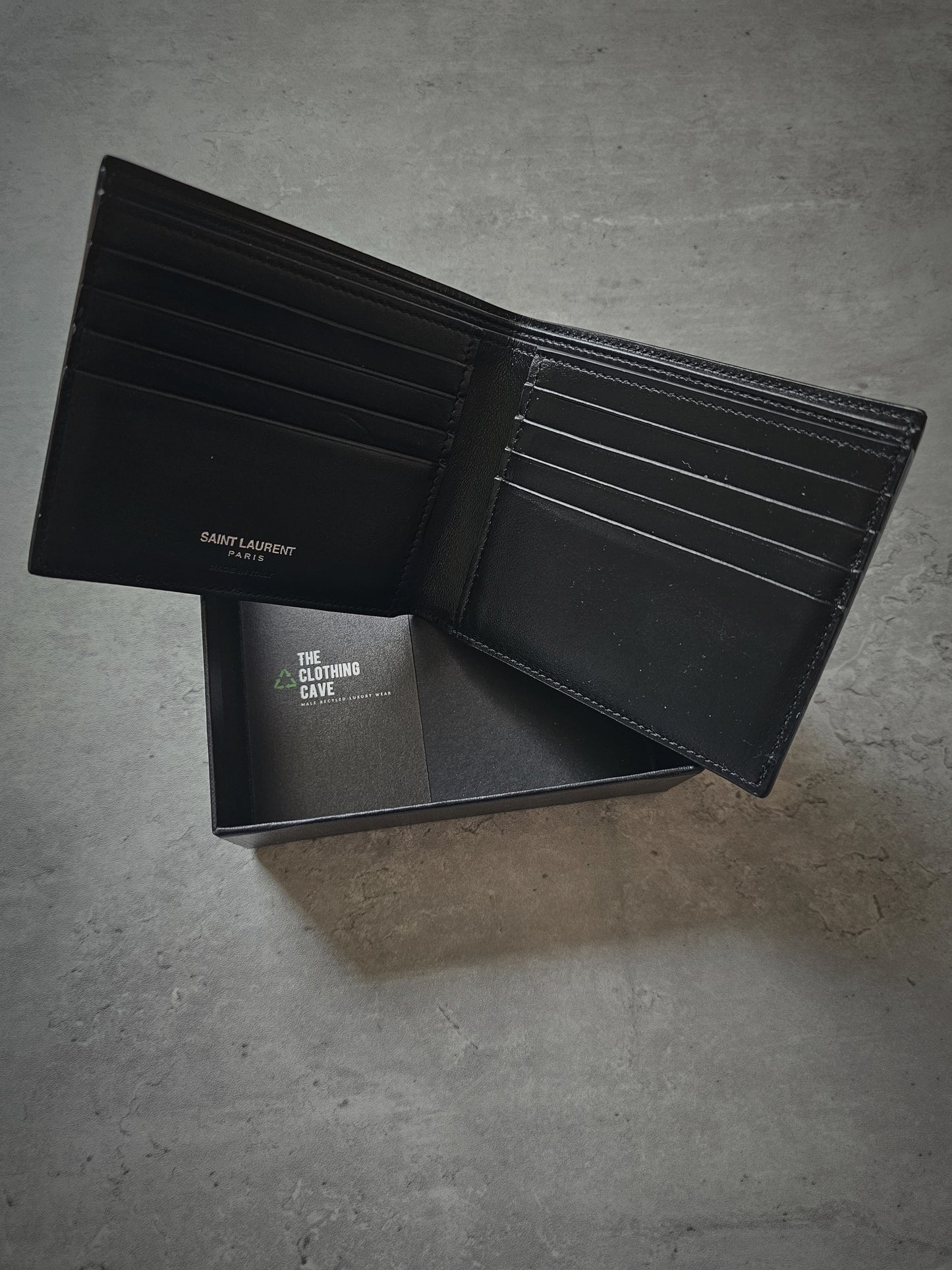 SAINT LAURENT Lightening Bi-Fold Leather Wallet