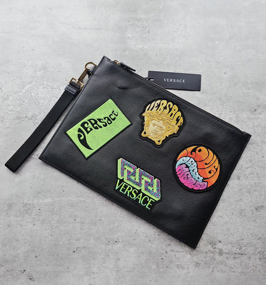 VERSACE Medusa Patch Embellished Zipped Documents Pouch