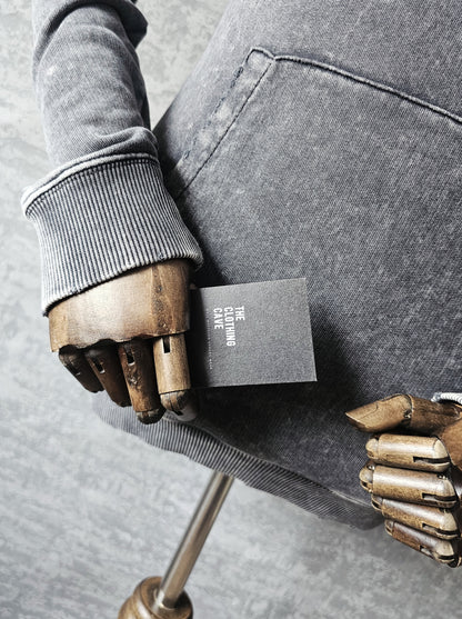 SAINT LAURENT Distressed Washed Cotton Hoodie