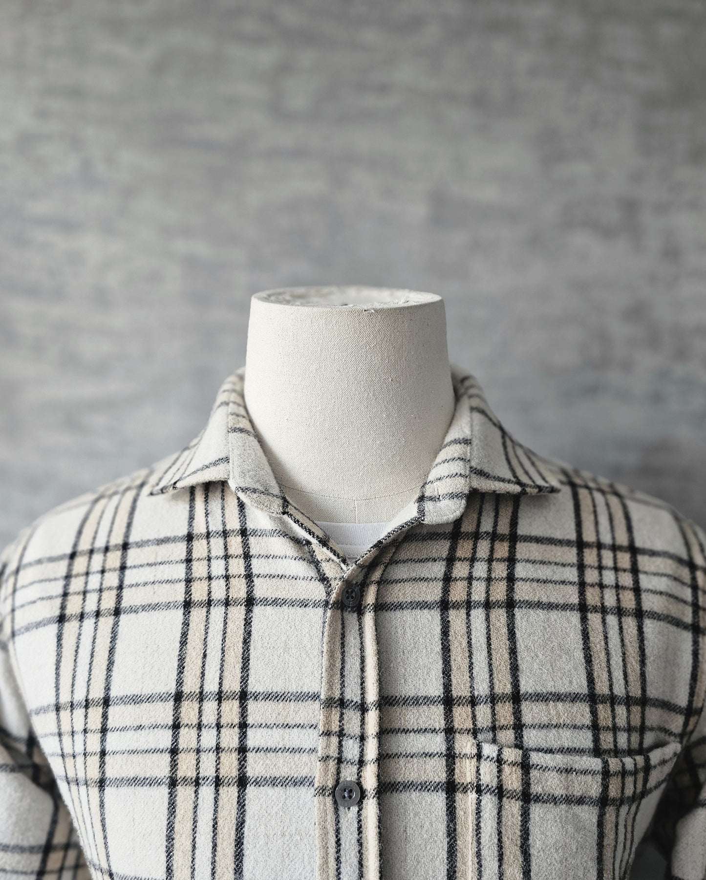 REISS Rio Wool-blend Brushed Checked Overshirt In Beige