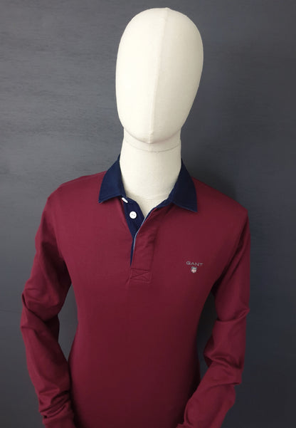 GANT Burgundy Heavy Rugger Rugby Polo Shirt