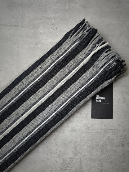 HUGO BOSS Fadon Virgin Wool Striped Scarf