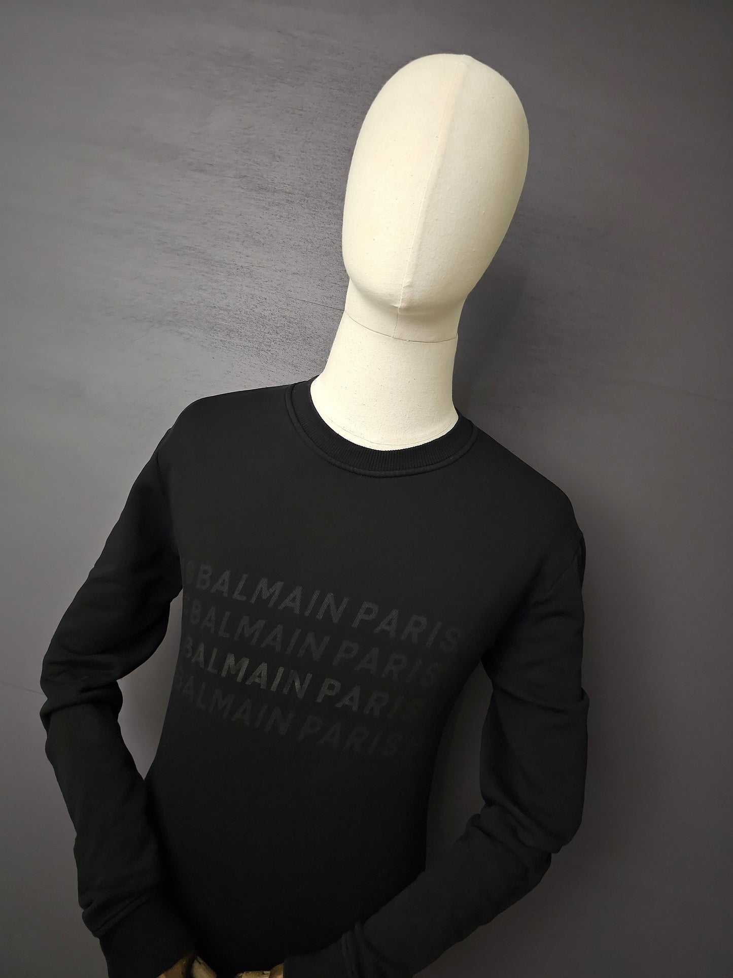 BALMAIN Logo Repeat Cotton Sweatshirt
