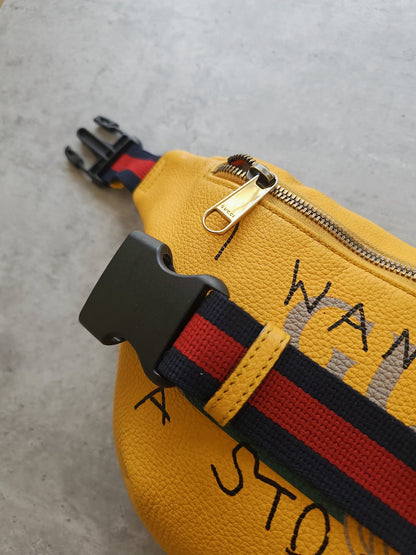 GUCCI Coco Capitan Vintage Leather Belt Bag 2017