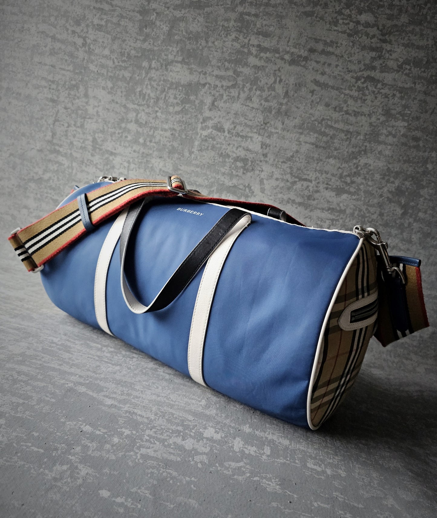 BURBERRY Nylon Kennedy Duffle Bag