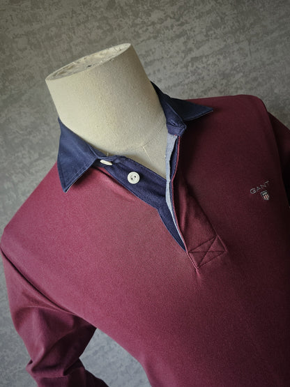 GANT Burgundy Heavy Rugger Rugby Polo Shirt