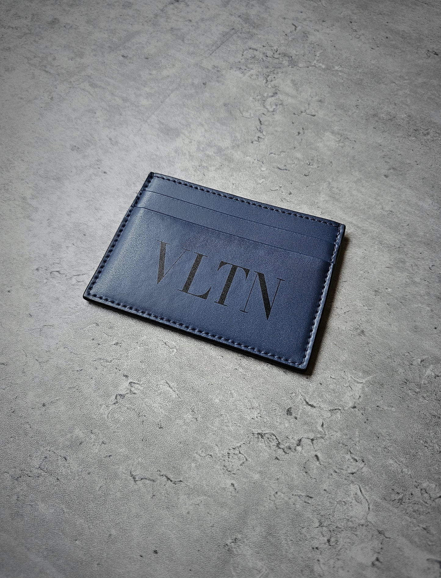 VALENTINO GARAVANI VLTN Limited Navy Embossed Card Holder