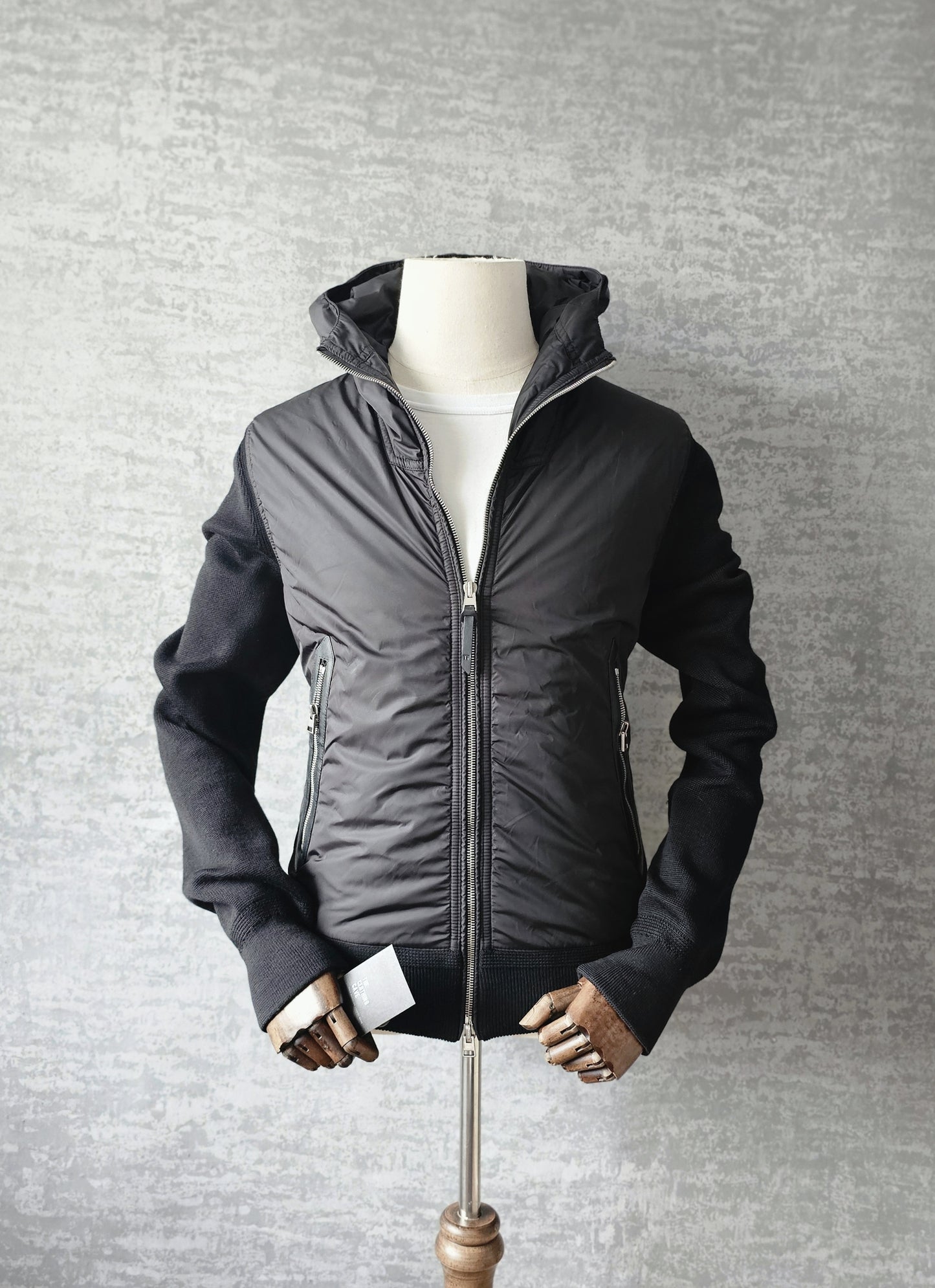 TOM FORD Shell-Panelled Wool Hooded Jacket Black