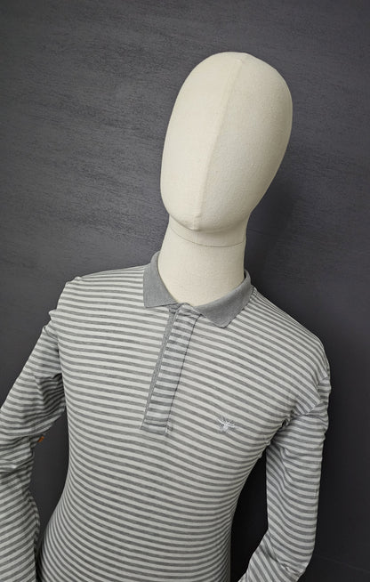 DIOR Stiped Long-Sleeve Polo with Bee Embroidery