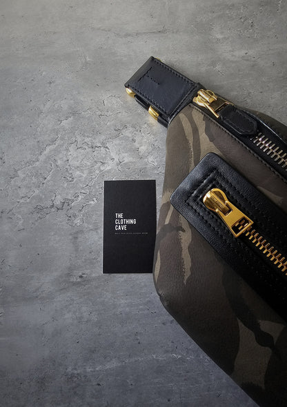 TOM FORD Leather-Trimmed Camouflage Nubuck Belt Bag