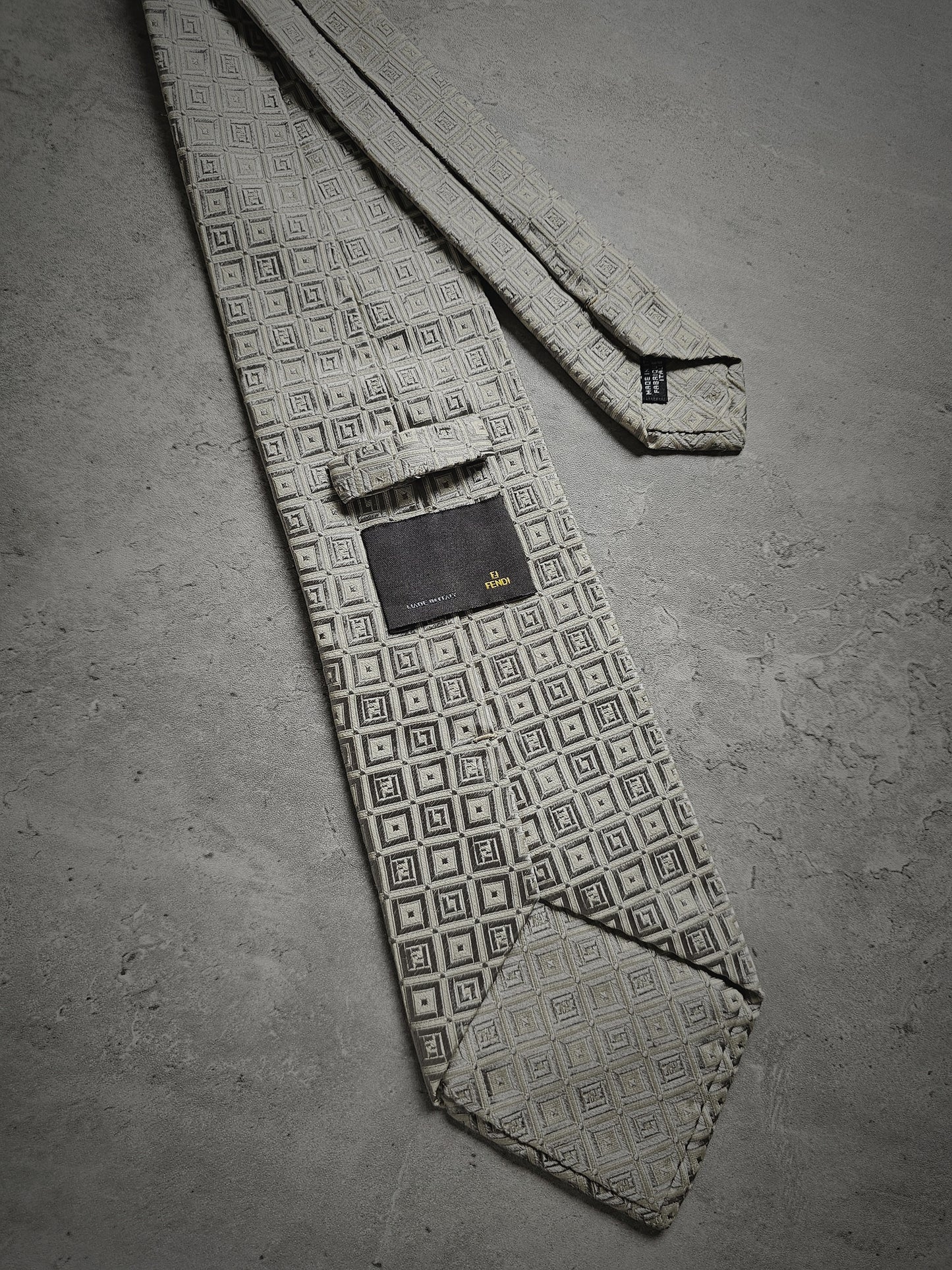 FENDI Embellished Micro FF Motif Silk Tie