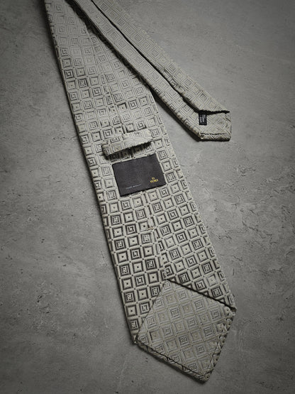 FENDI Embellished Micro FF Motif Silk Tie