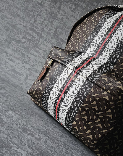 BURBERRY TB E-Canvas Monogram striped backpack