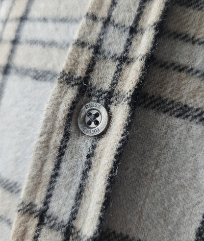 REISS Rio Wool-blend Brushed Checked Overshirt In Beige