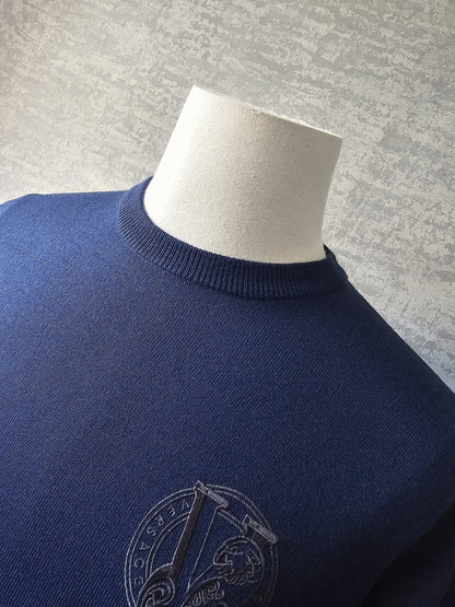VERSACE Jeans Chest Logo Crew Neck Jumper