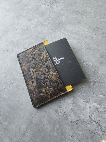 LOUIS VUITTON Brown Monogram Canvas Yellow Contrasting Card Holder