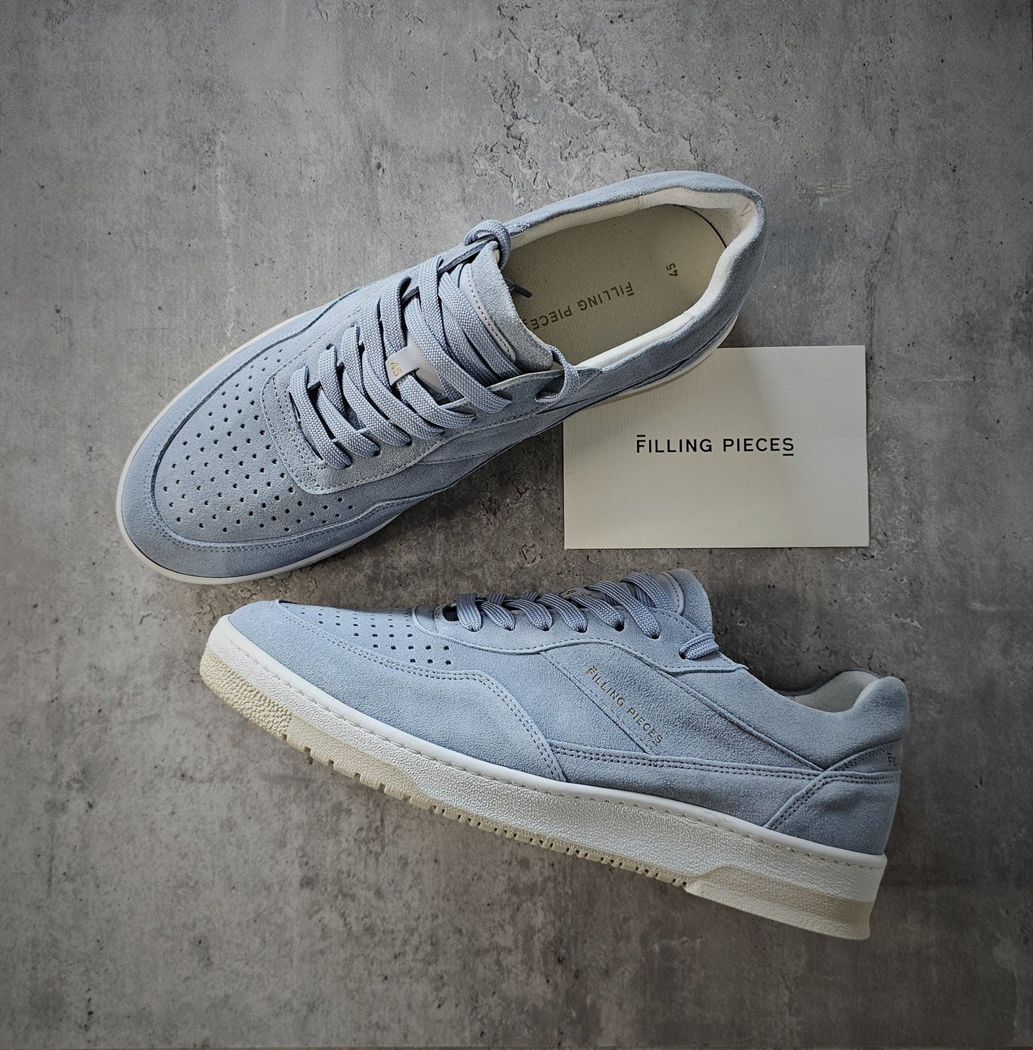 FILLING PIECES Ace Sky Blue Suede Sneakers